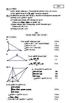 Đề kiểm tra 1 tiết Chương 2 Hình 7